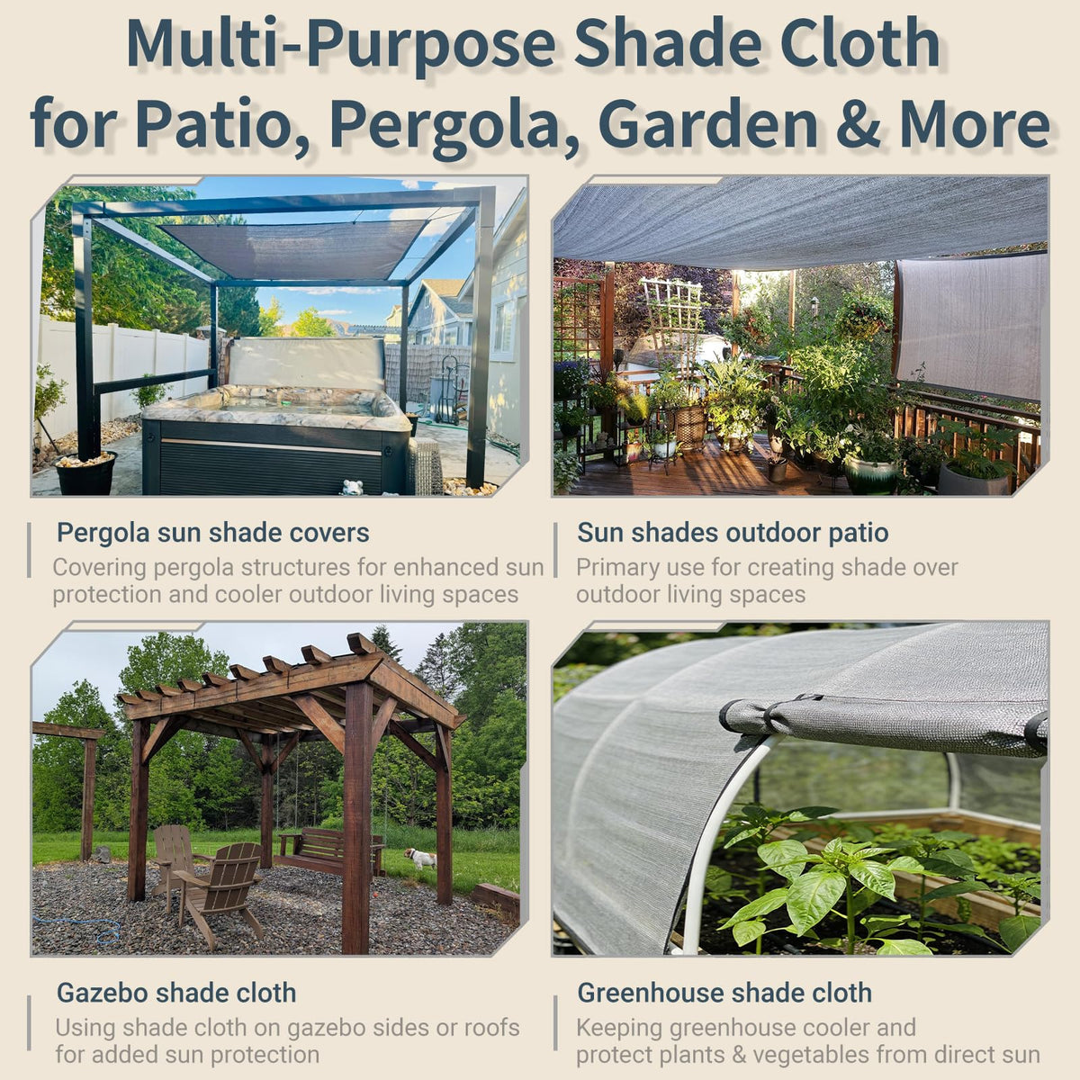 8x20 FT Sun Shade Cloth with D-Rings E8813