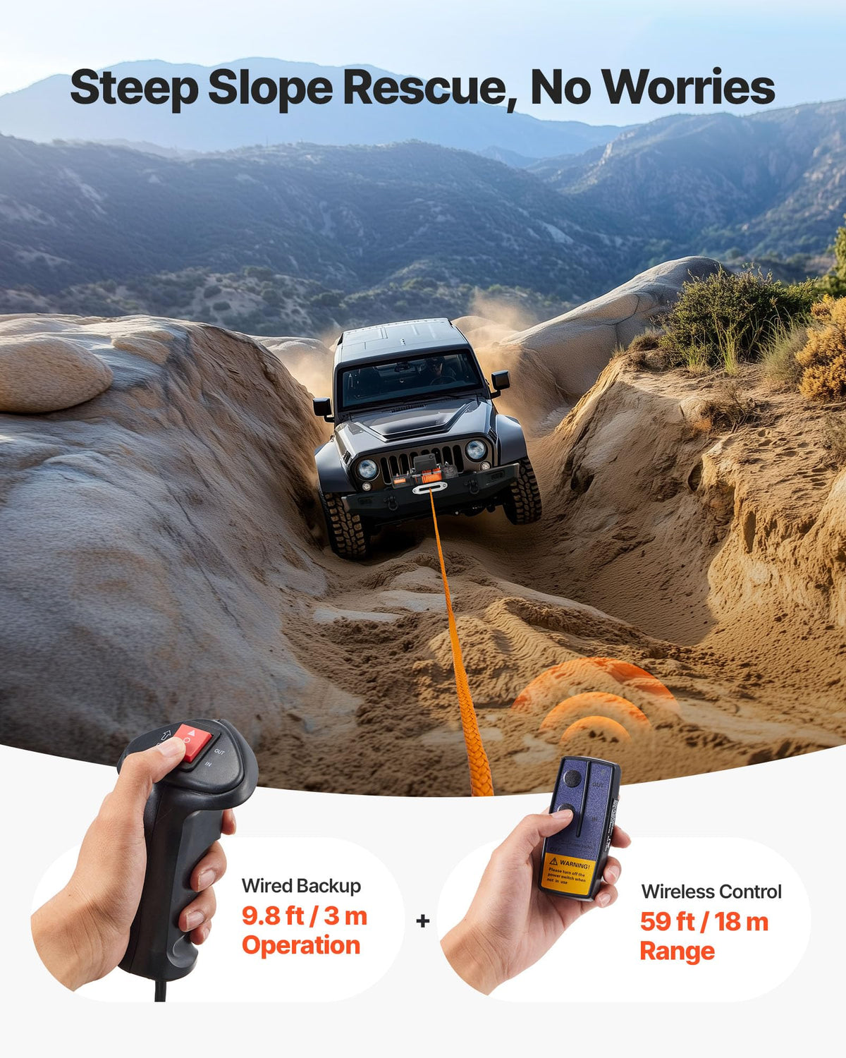 13,500 lb 12V DC Electric Truck Winch with Synthetic Rope V75312