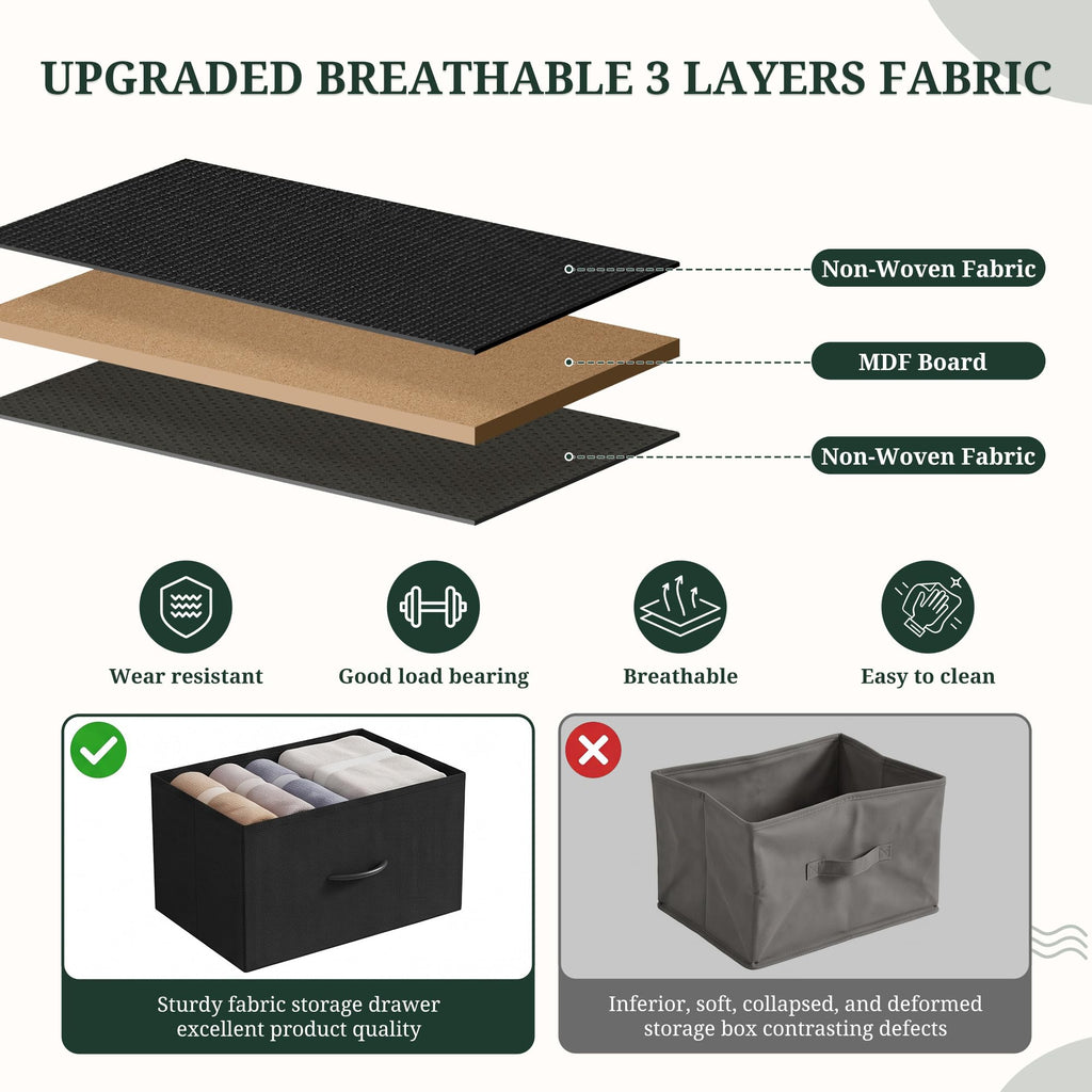 8 Drawer Fabric Dresser with Wood Top A649