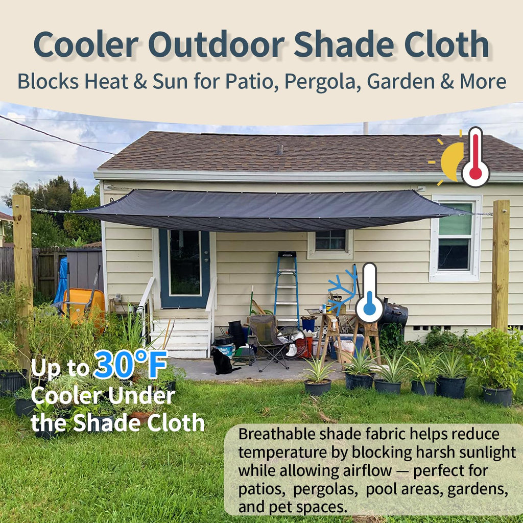 8x20 FT Sun Shade Cloth with D-Rings E8813