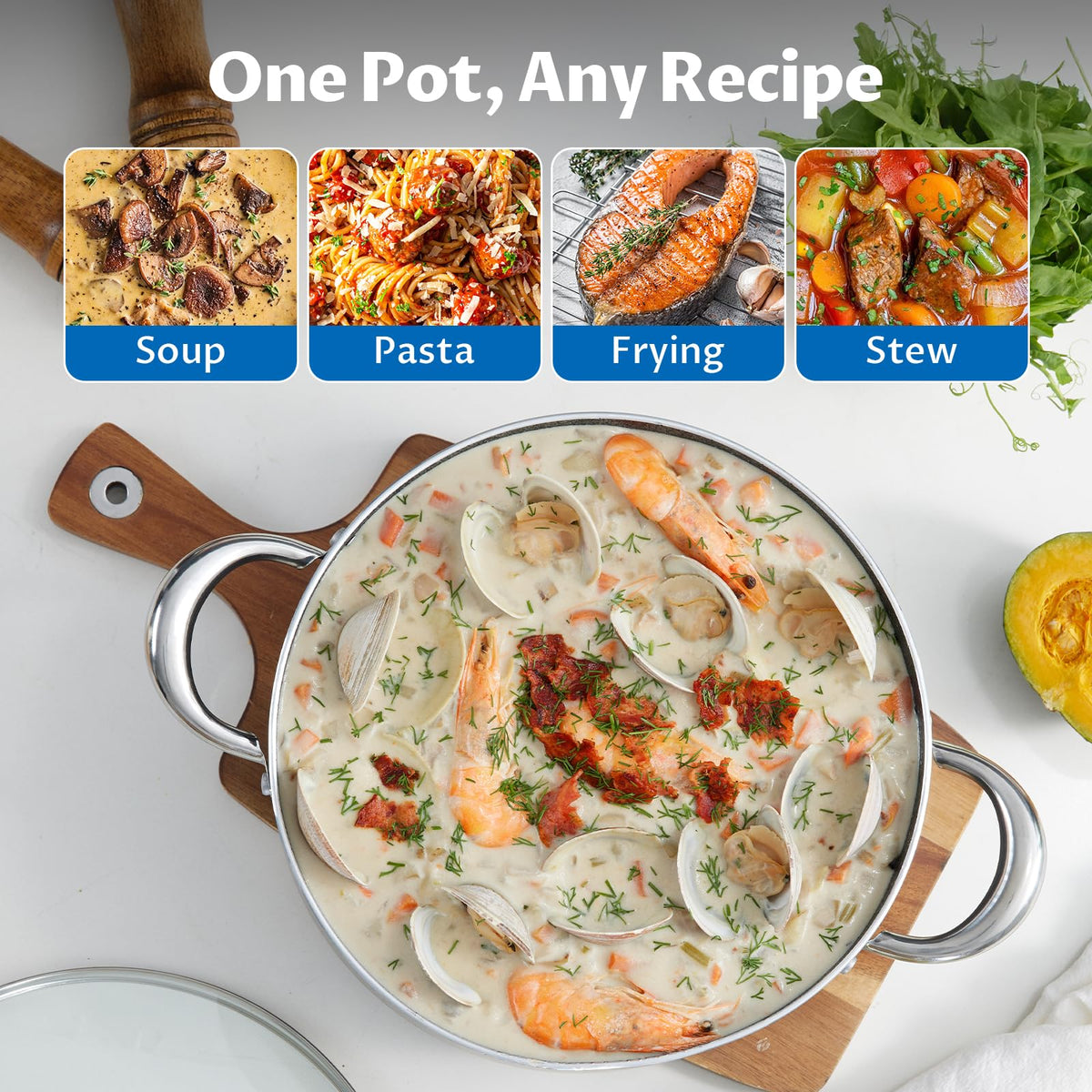 6 Quart Nonstick Stock Pot with Lid J147