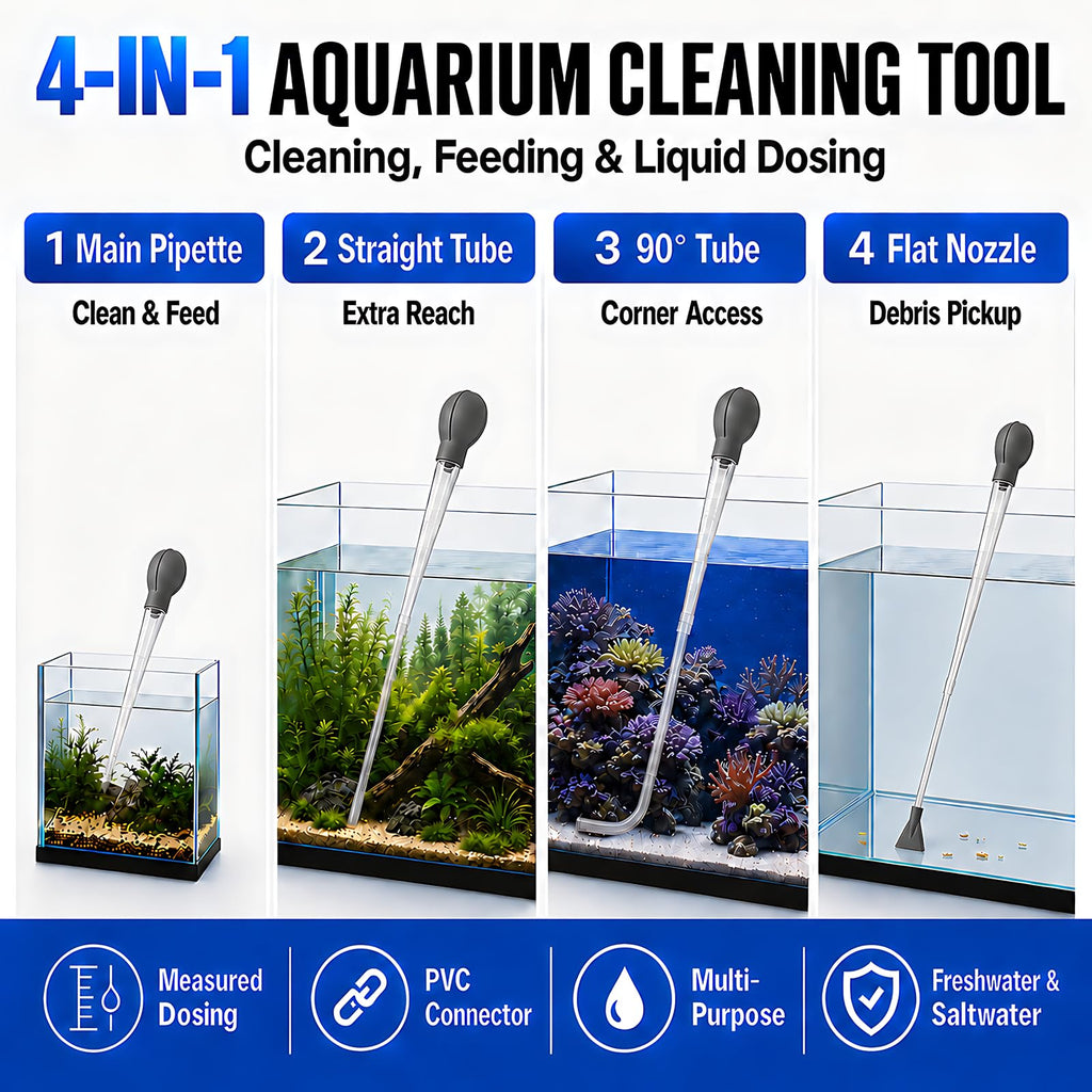 Aquarium Turkey Baster 4-in-1 Spot Cleaner and Coral Feeder 21.6 in P393553
