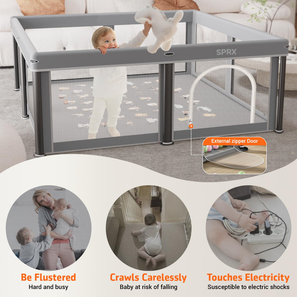 Foldable Baby Playpen with Mat and Travel Pack L9291