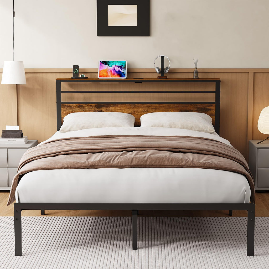 Black Twin Bed Frame with Headboard G16956
