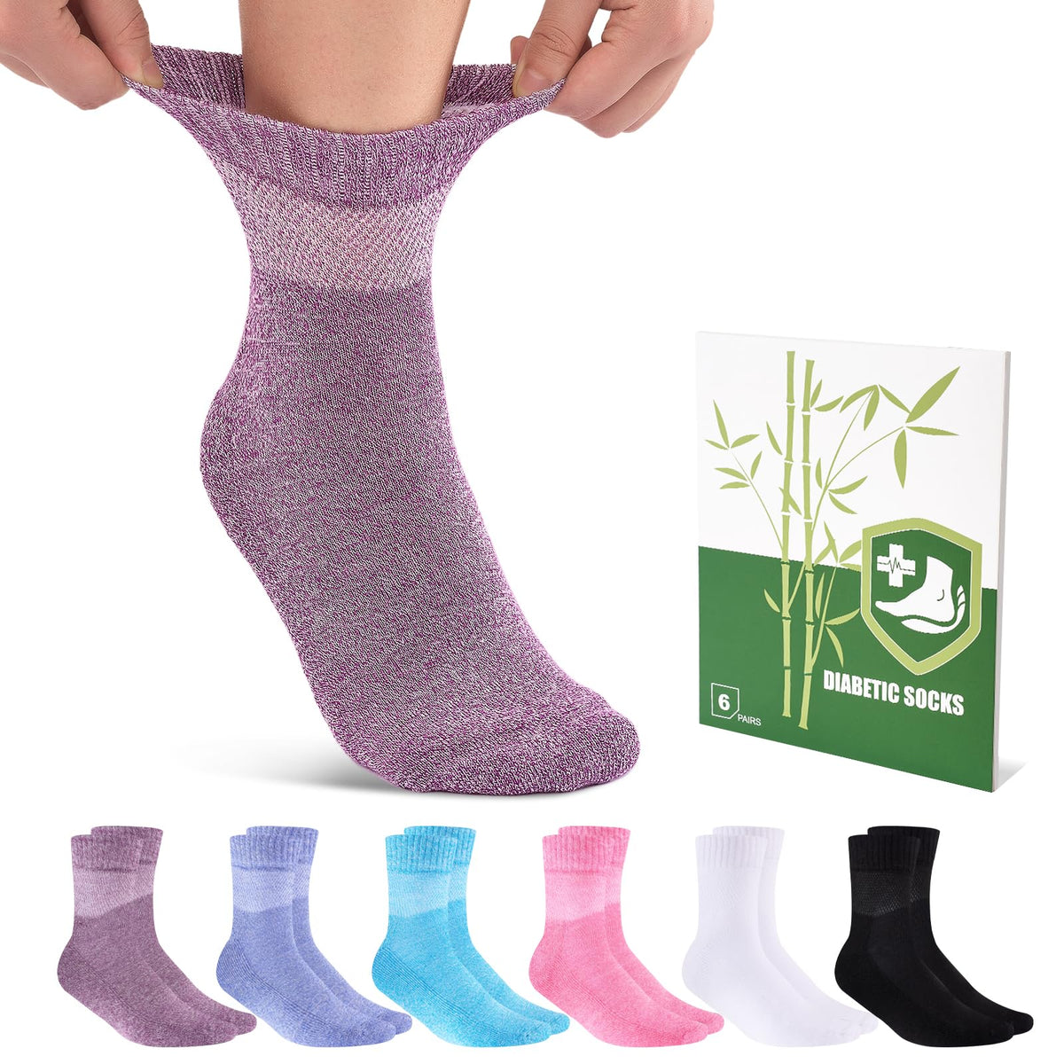 Bamboo Viscose Non Binding Wide Top Ankle Socks J4746