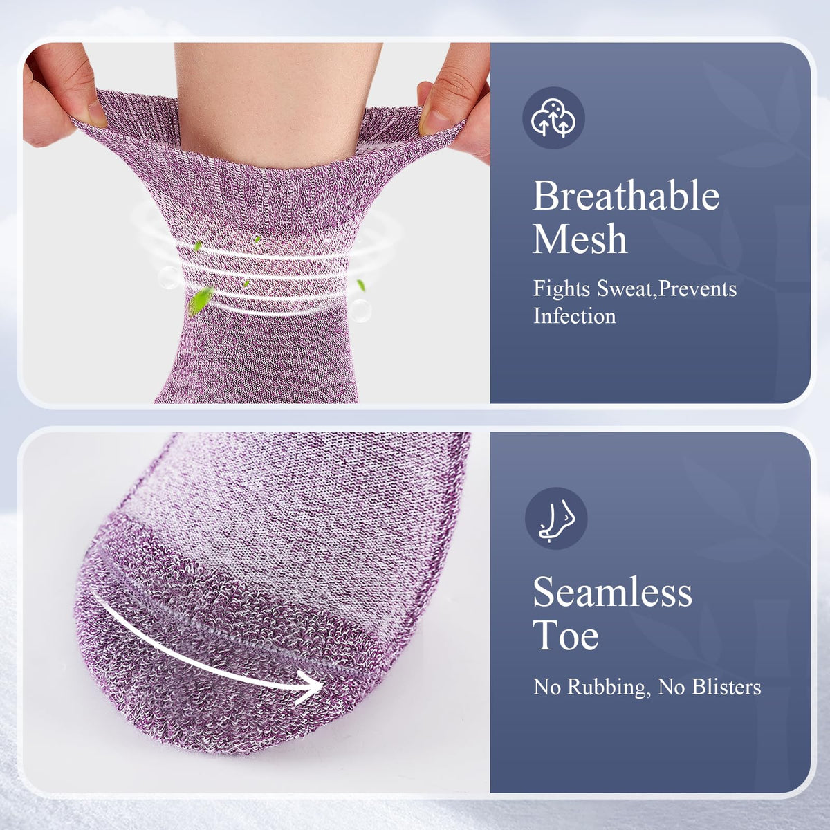 Bamboo Viscose Non Binding Wide Top Ankle Socks J4746
