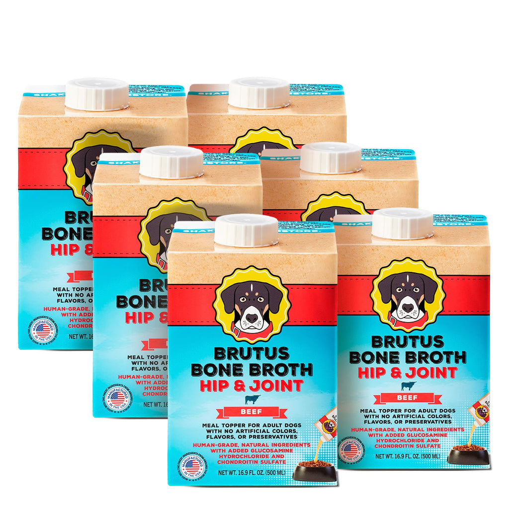 Bone Broth for Dogs with Chondroitin Glucosamine Turmeric 16.9oz Pack of 6 I448