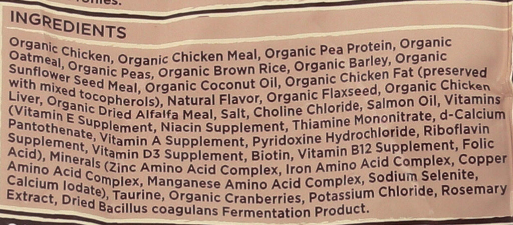 Organic Chicken & Brown Rice Recipe Dry Cat Food 3 lb. Bag L22033