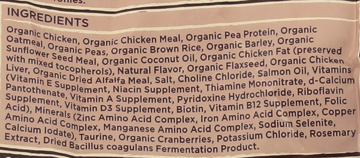 Organic Chicken & Brown Rice Recipe Dry Cat Food 3 lb. Bag L22033