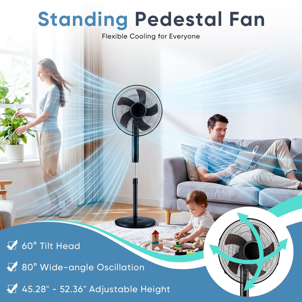 17" Oscillating Pedestal Fan with Remote X861
