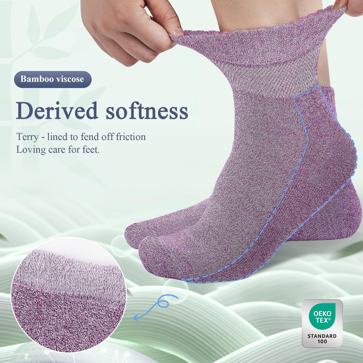 Bamboo Viscose Non Binding Wide Top Ankle Socks J4746