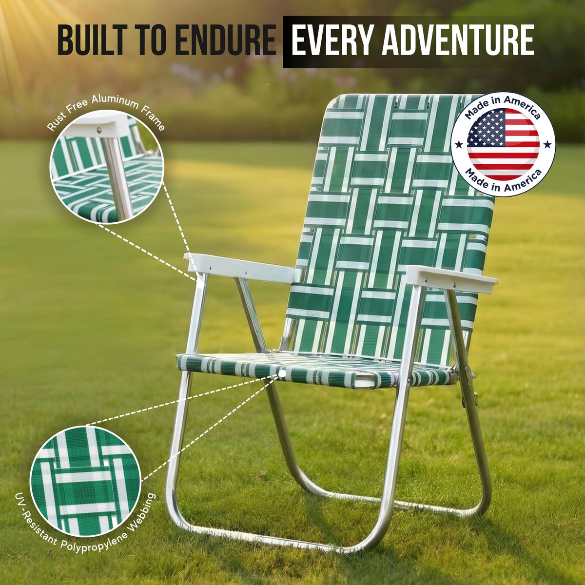 Folding Aluminum Outdoor Patio Lawn Chair W313252