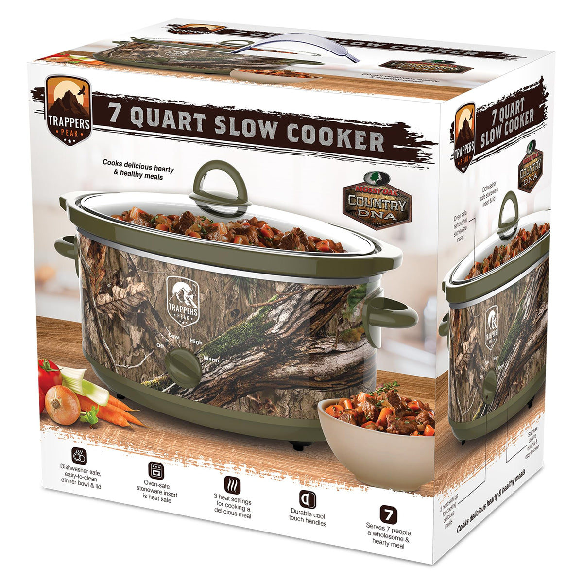 7 Quart Oval Slow Cooker Pot with Heat Settings Y575302