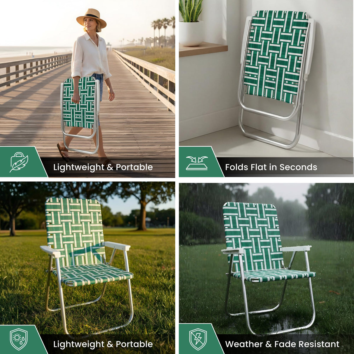 Folding Aluminum Outdoor Patio Lawn Chair W313252