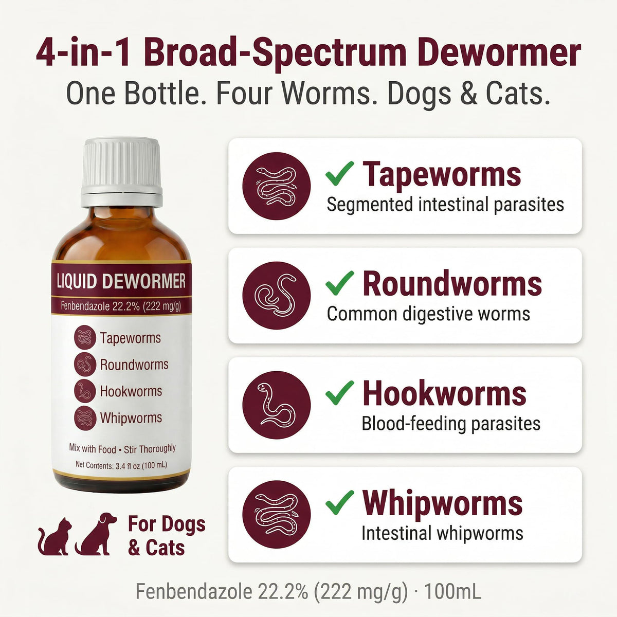 Liquid Dewormer, Fenbendazole 22.2%, 3.4 fl oz K237631