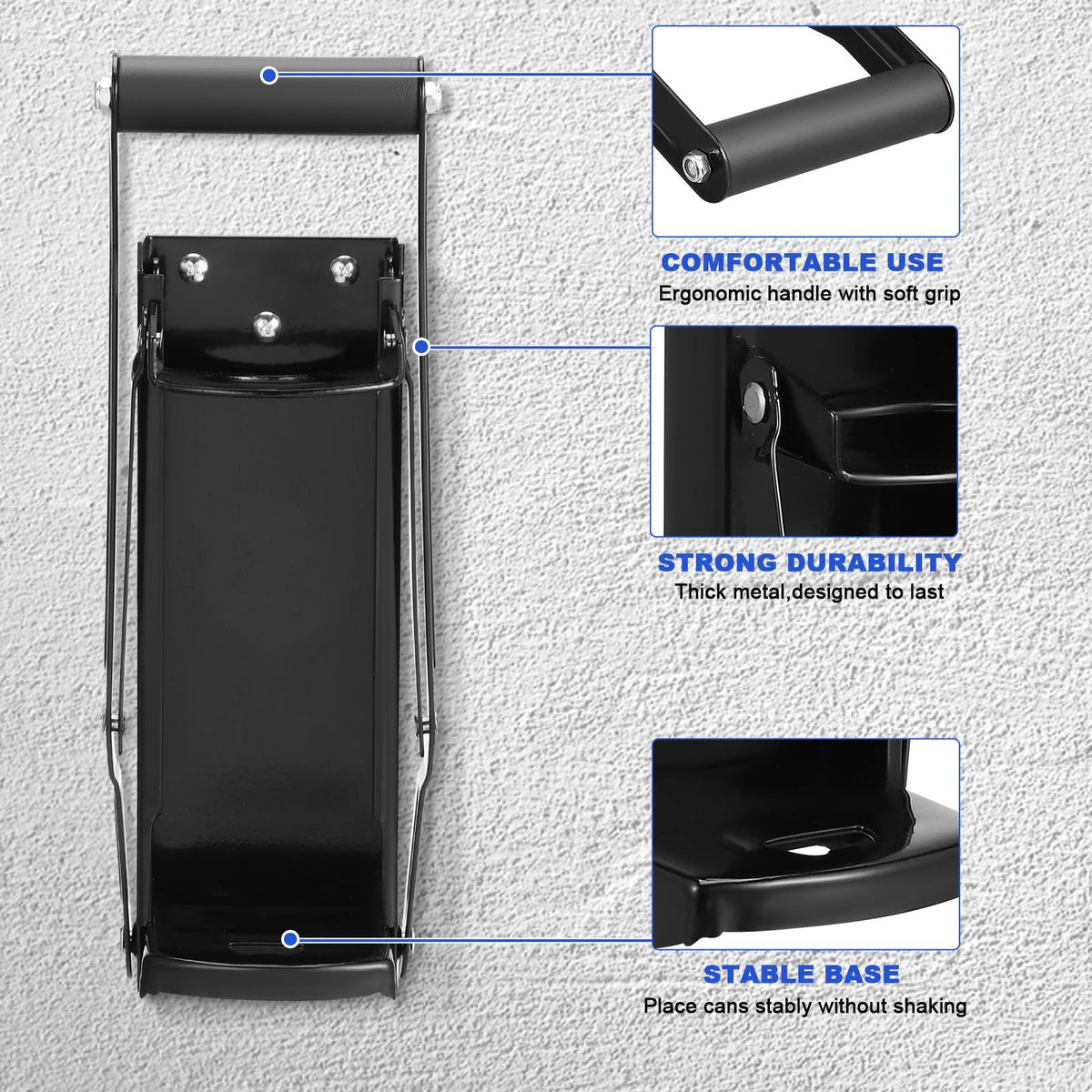 Wall Mounted Stainless Steel Can Crusher with Bottle Opener V6475