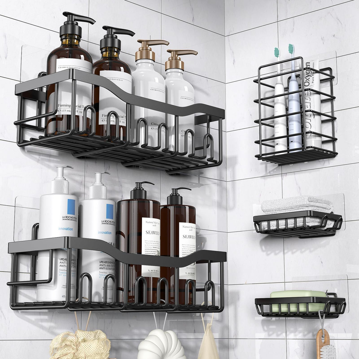 5 Pack Rustproof Stainless Steel Shower Caddy Y4016