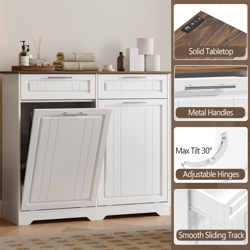 10 Gallon Double Tilt Out Trash Can Cabinet Y460688