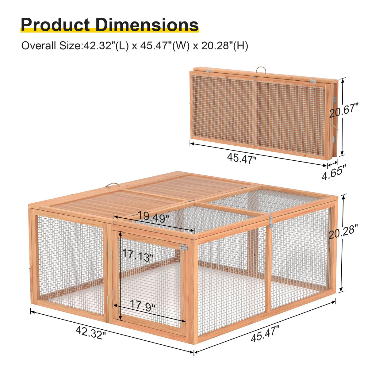 Wooden Chicken Coop Rabbit Hutch F489830