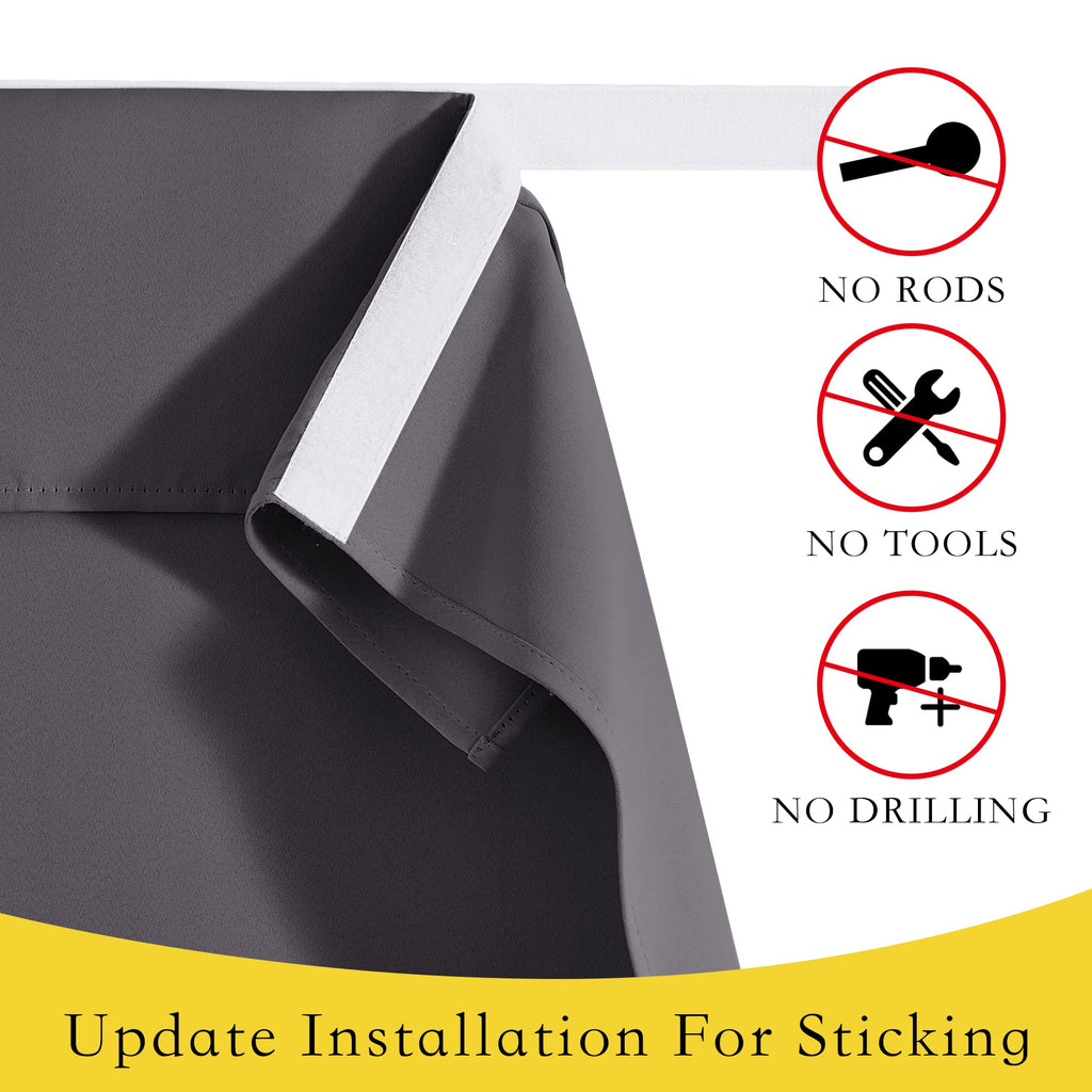 Grey Blackout Thermal Insulated Curtain R701683
