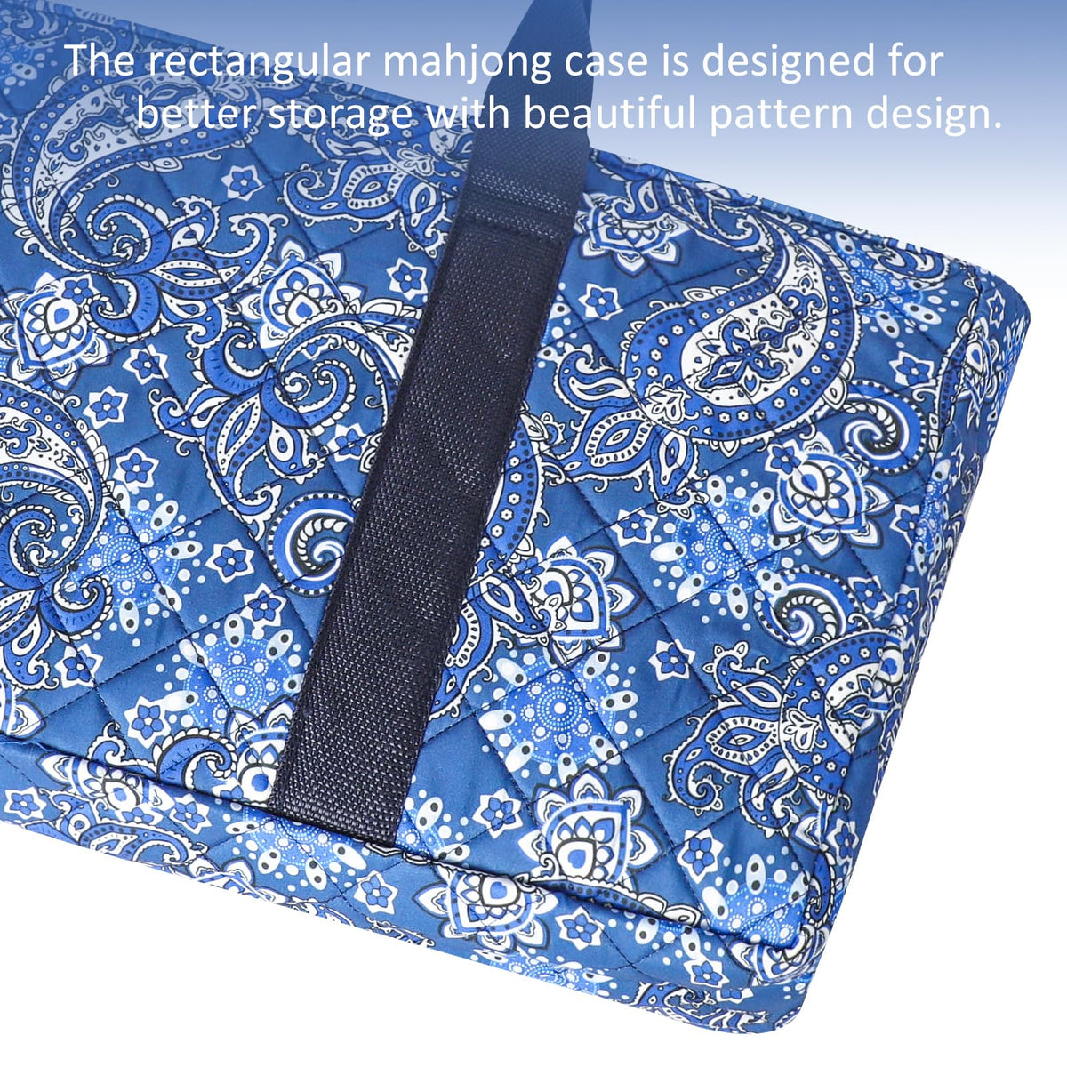 American Mahjong Game Set, 166 White Tiles, 4 Color Rack/Pushers, Blue Carrying Bag U7019