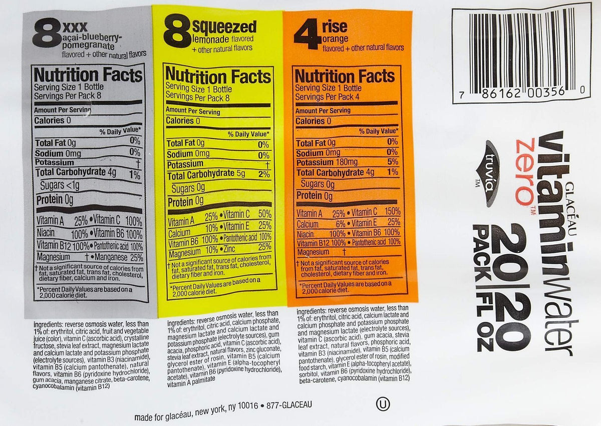 Vitamin Water Zero Variety Pack 20 Fl Oz (Pack of 20) V120