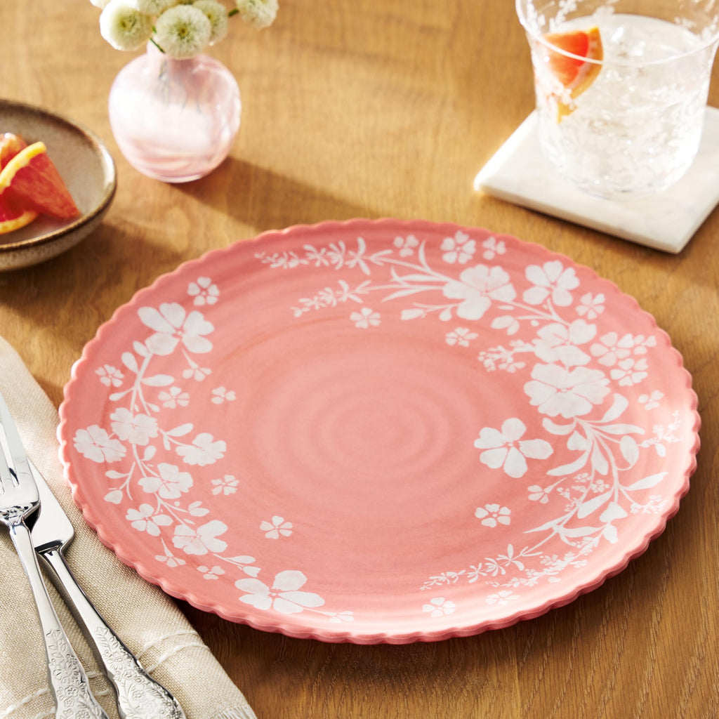 12-Piece Pink Bamboo Melamine Dinnerware Set U998