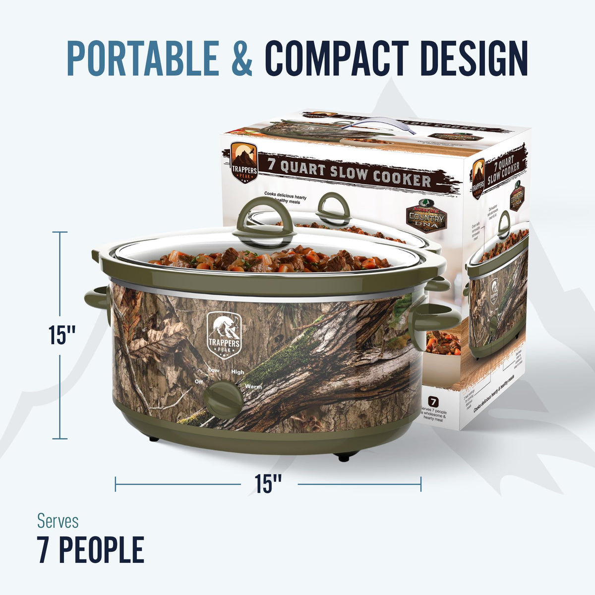 7 Quart Oval Slow Cooker Pot with Heat Settings Y575302
