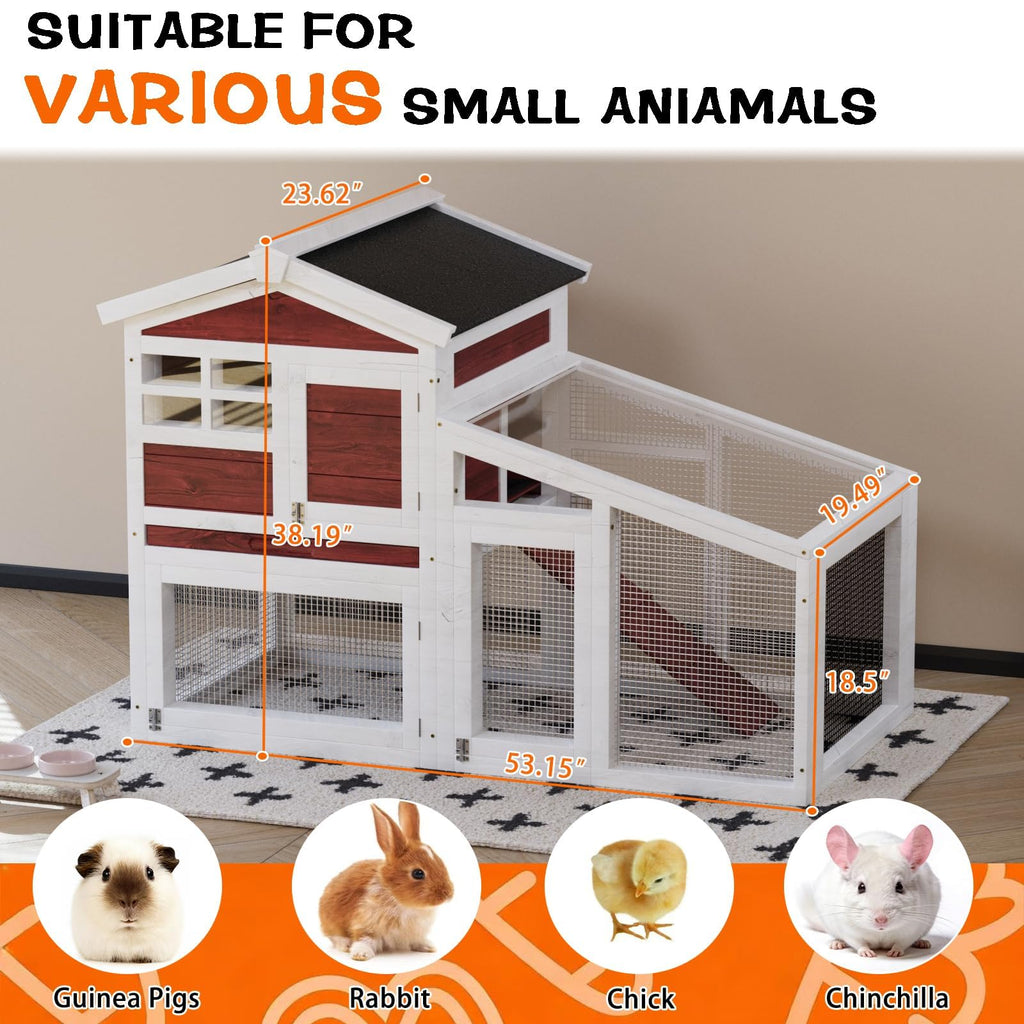 Weatherproof Wooden Rabbit Hutch O643037