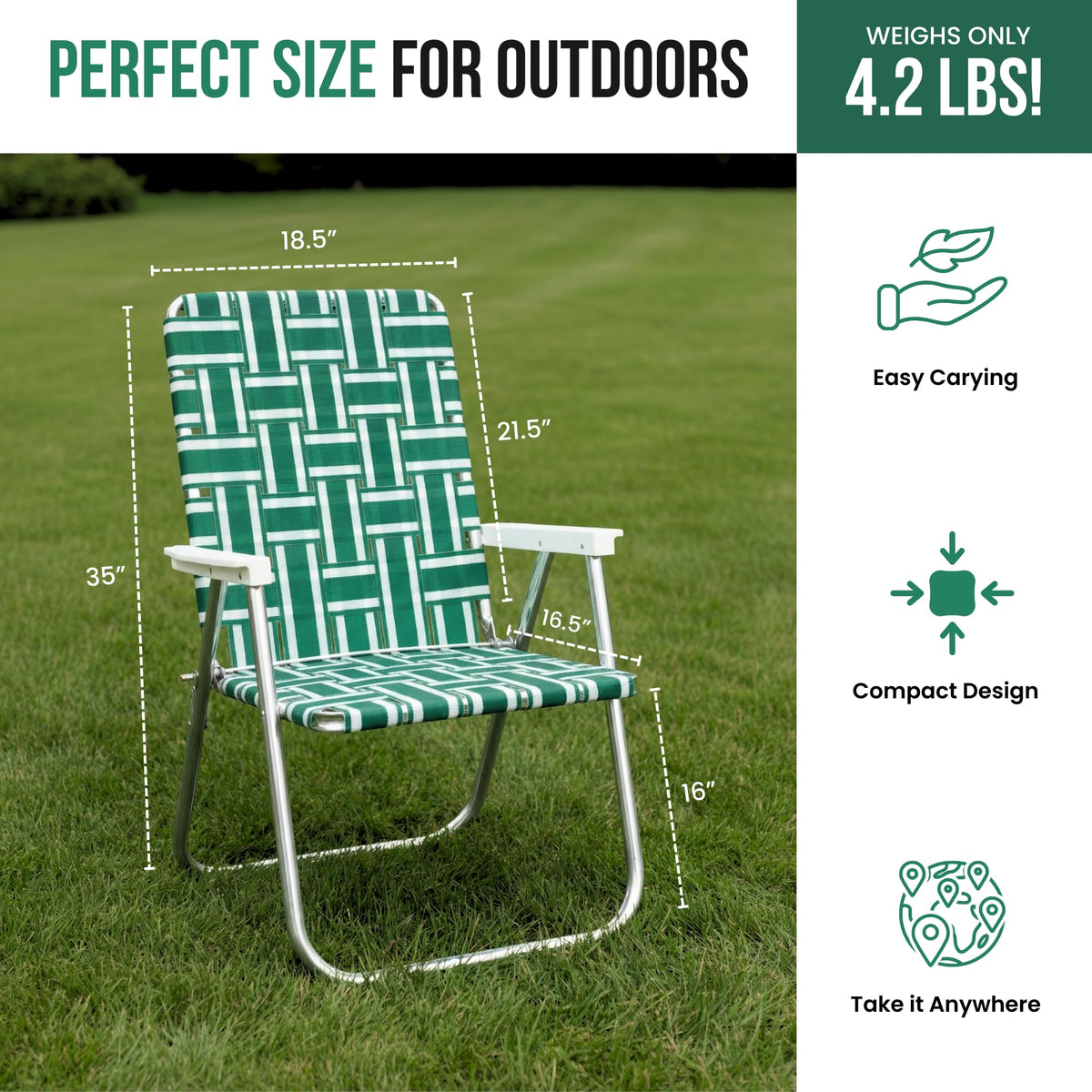 Folding Aluminum Outdoor Patio Lawn Chair W313252