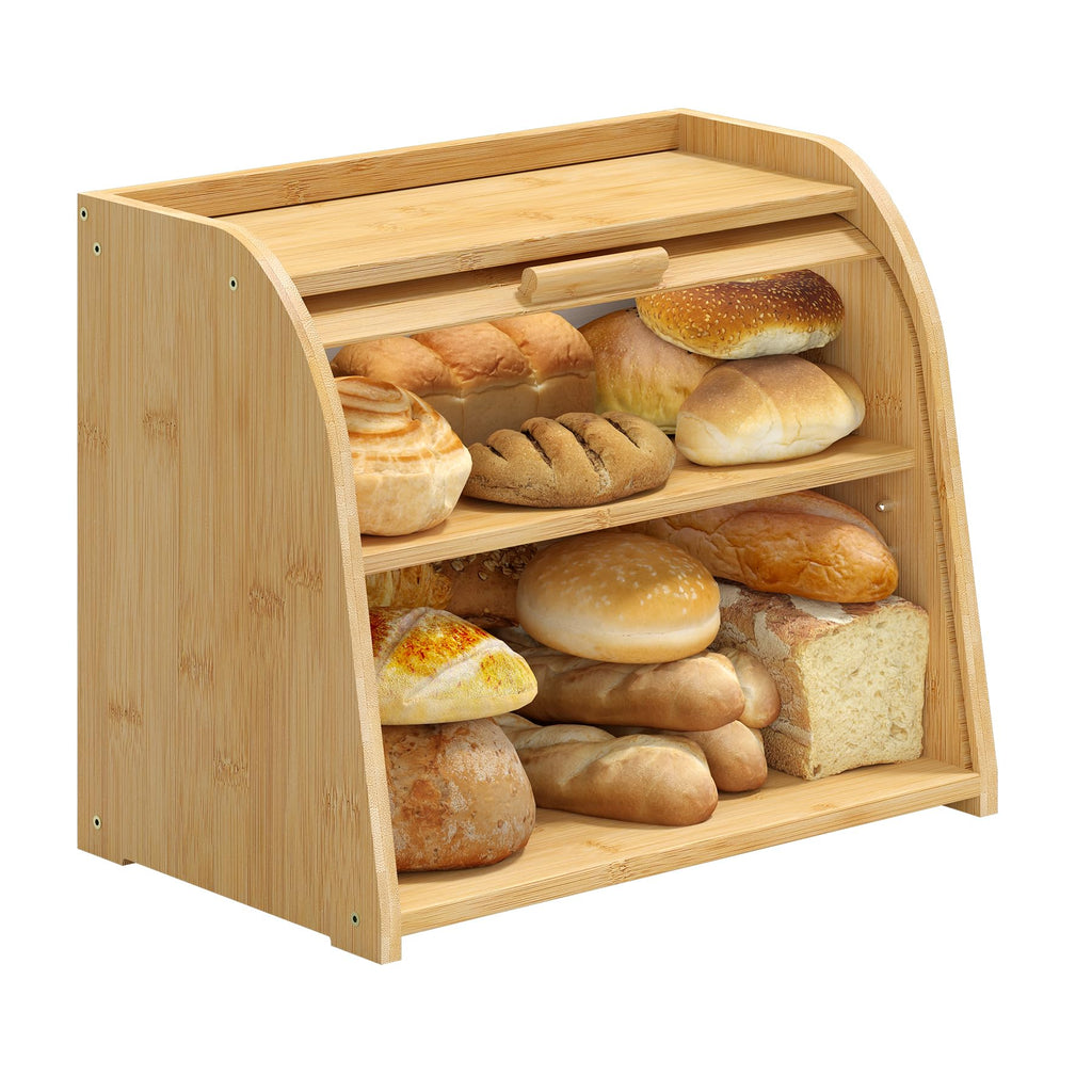 Large Bamboo Wood Bread Box R905605