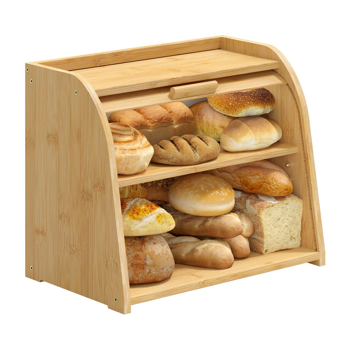 Large Bamboo Wood Bread Box R905605