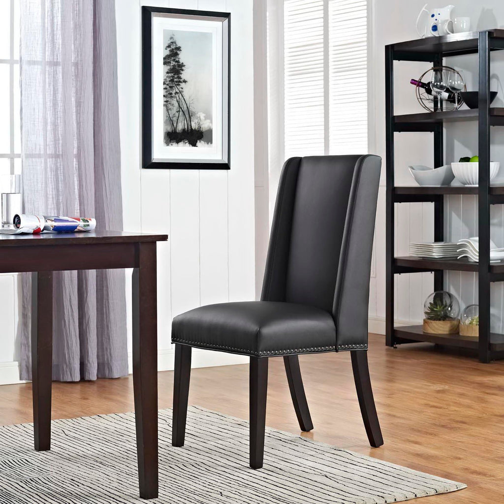 Black Vegan Leather Dining Side Chair N474