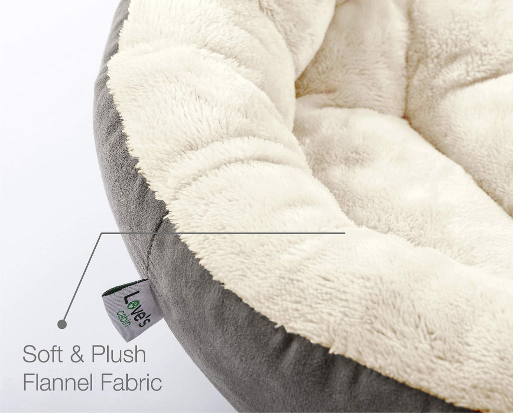Round Donut Cat and Dog Cushion Bed, 20in Washable Gray S779