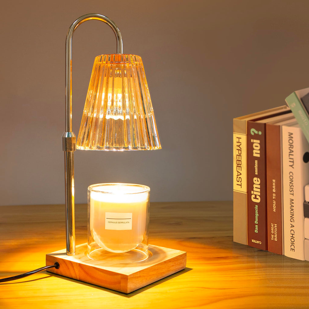 Candle Warmer Lamp with 2 Bulbs, Dimmable, Timer, Adjustable Height B52070