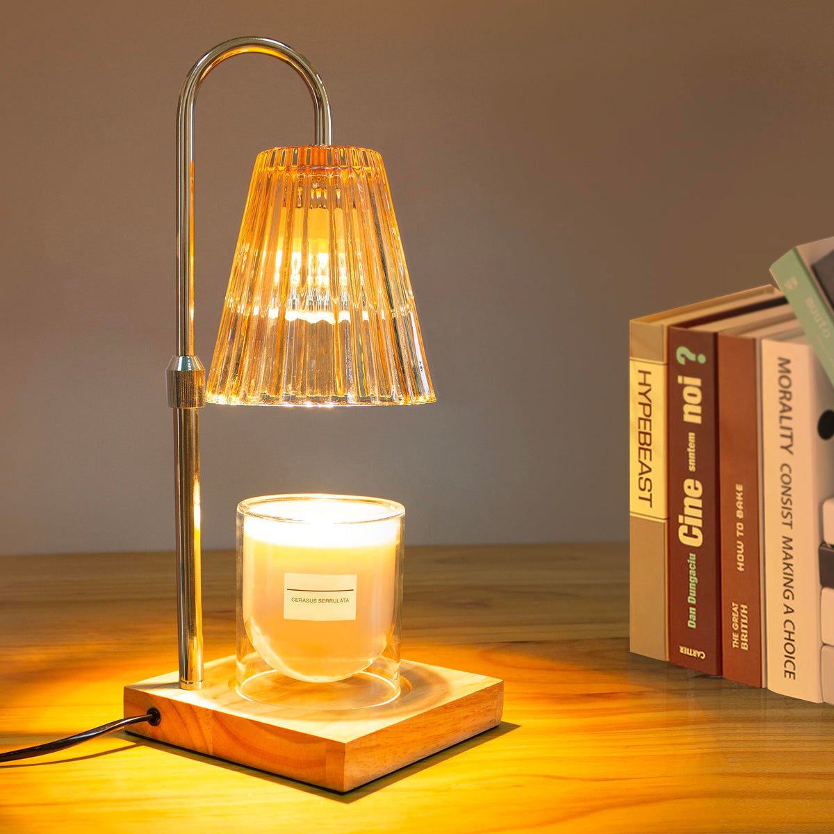 Candle Warmer Lamp with 2 Bulbs, Dimmable, Timer, Adjustable Height B52070