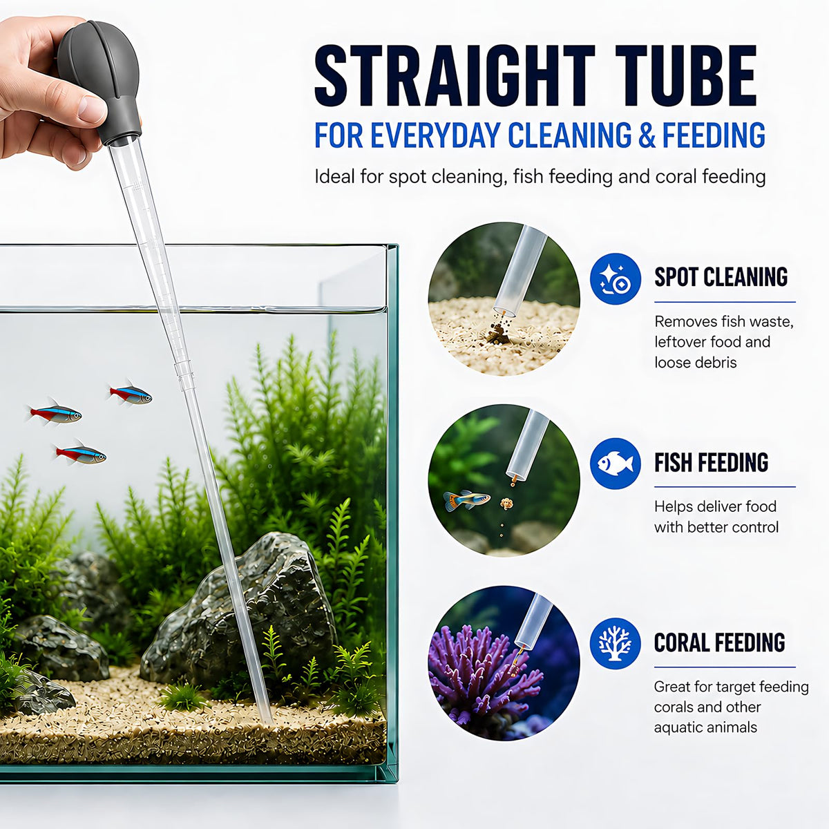 Aquarium Turkey Baster 4-in-1 Spot Cleaner and Coral Feeder 21.6 in P393553