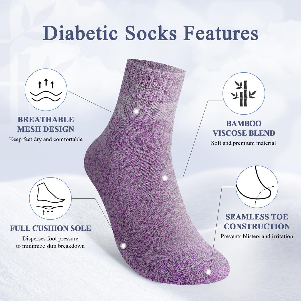Bamboo Viscose Non Binding Wide Top Ankle Socks J4746