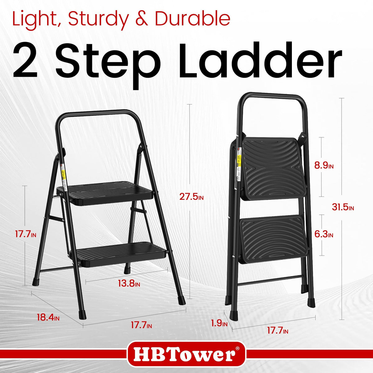 2 Step Ladder with Anti-Slip Pedal K676620
