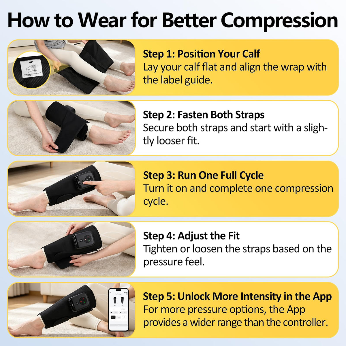 Cordless Air Compression Calf Massager with Heat Q3731