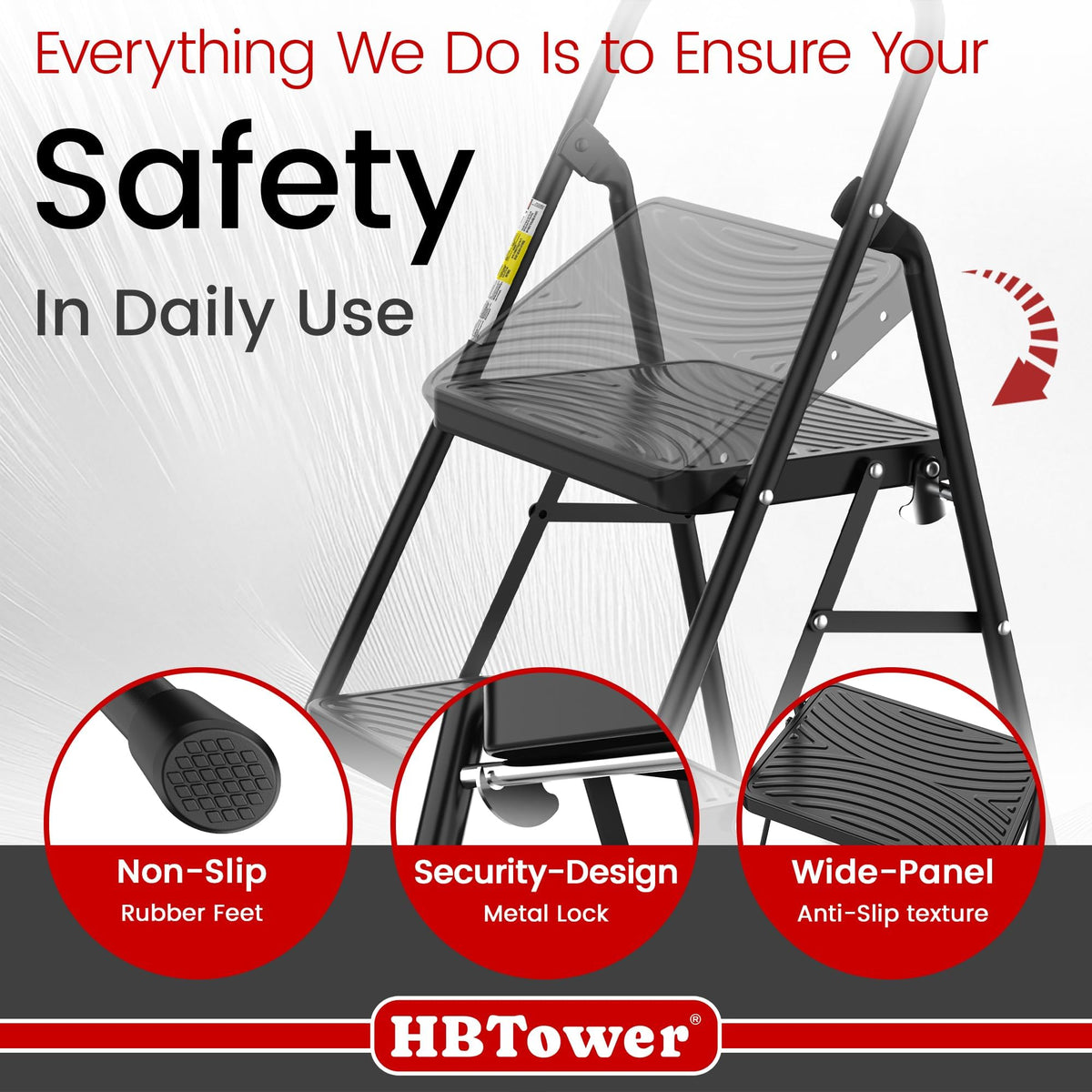 2 Step Ladder with Anti-Slip Pedal K676620