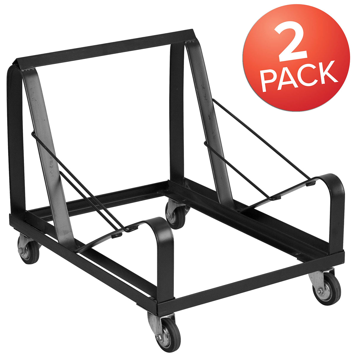 Black Steel Stack Chair Dolly 2-Pack M655