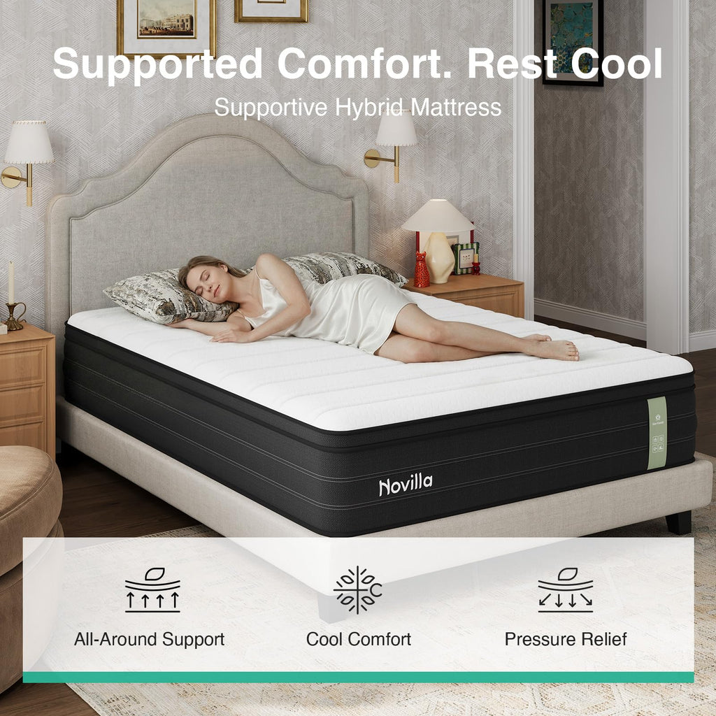 Queen 12 Inch Cooling Hybrid Mattress V461
