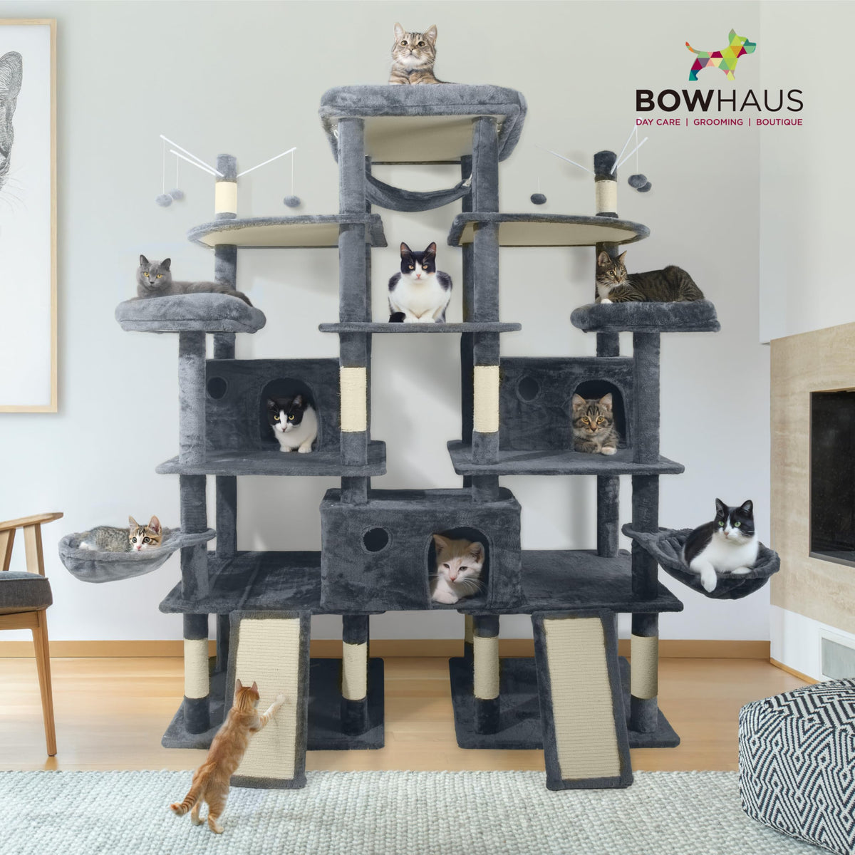 Extra Large 80-Inch Tall Cat Tree with Scratching Posts L5447