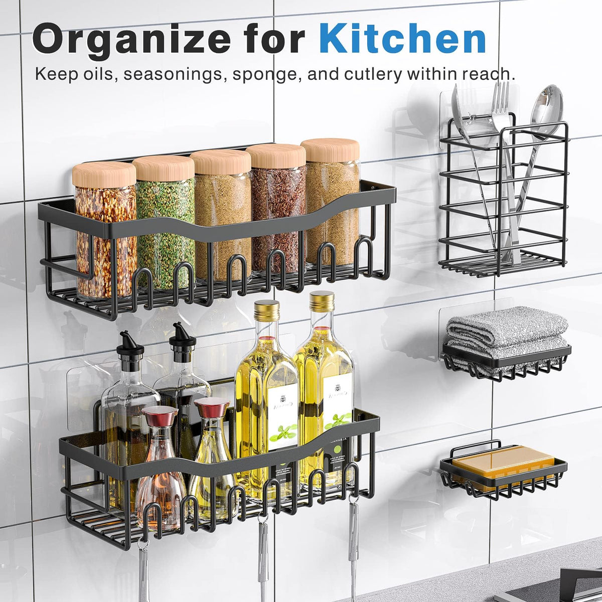 5 Pack Rustproof Stainless Steel Shower Caddy Y4016