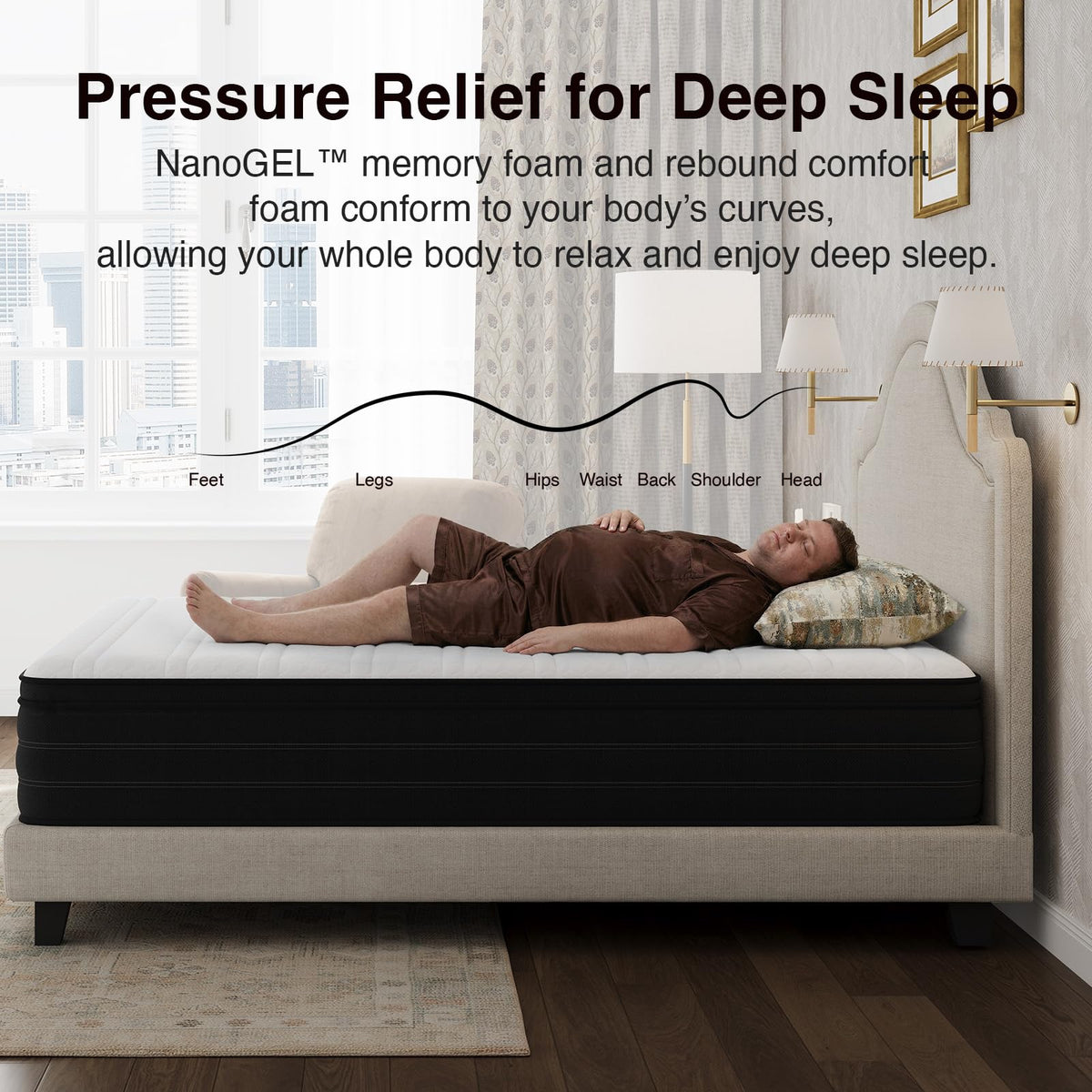Queen 12 Inch Cooling Hybrid Mattress V461
