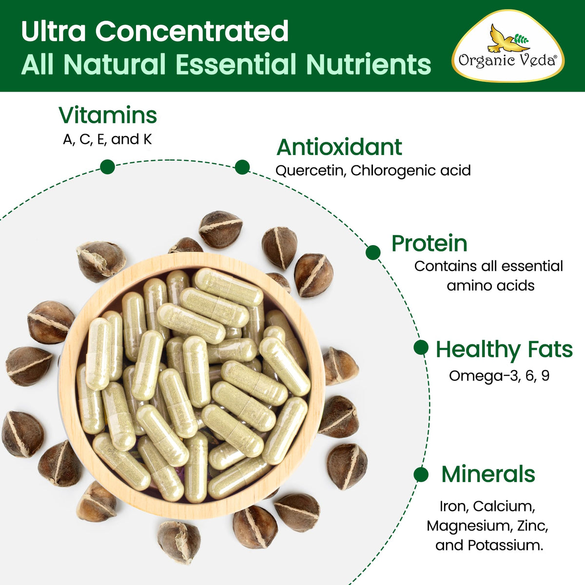 Organic Moringa Seeds Capsules 120 Vegan Capsules G54621