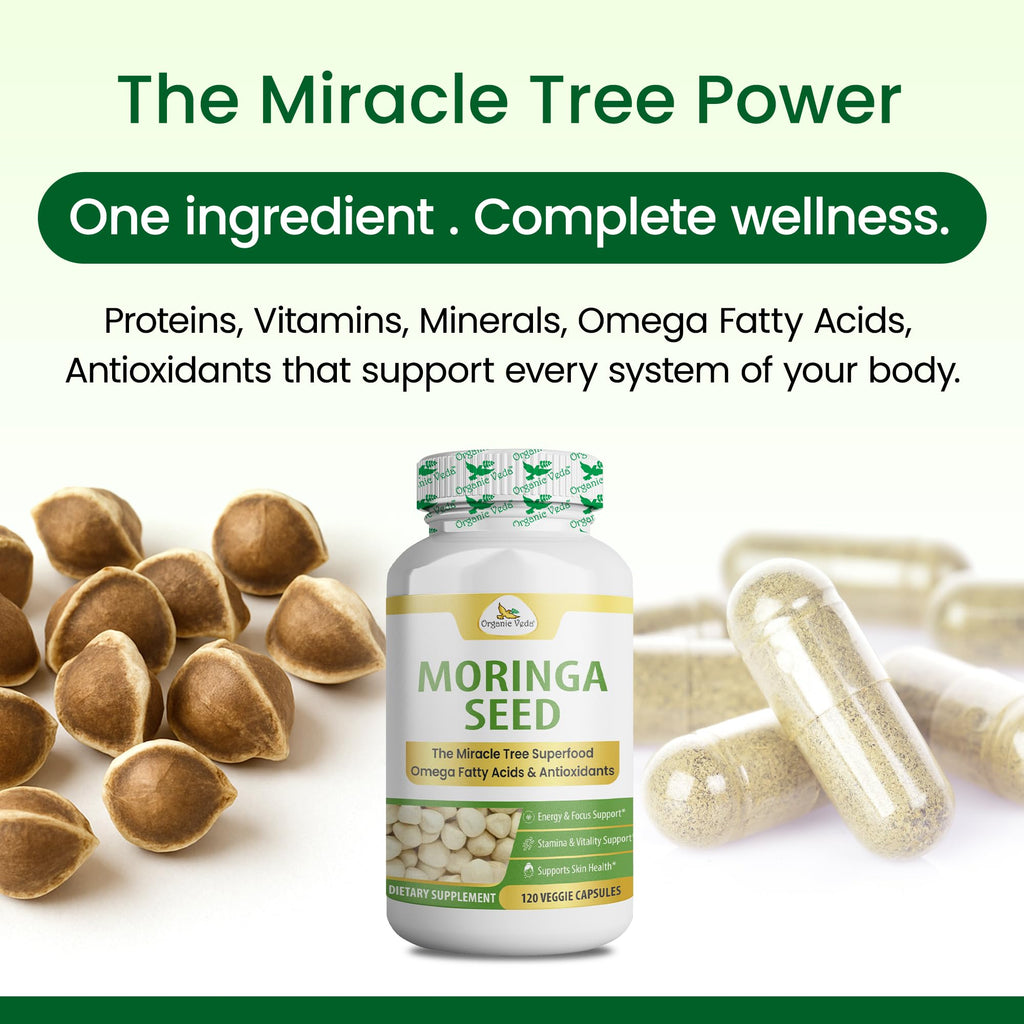 Organic Moringa Seeds Capsules 120 Vegan Capsules G54621