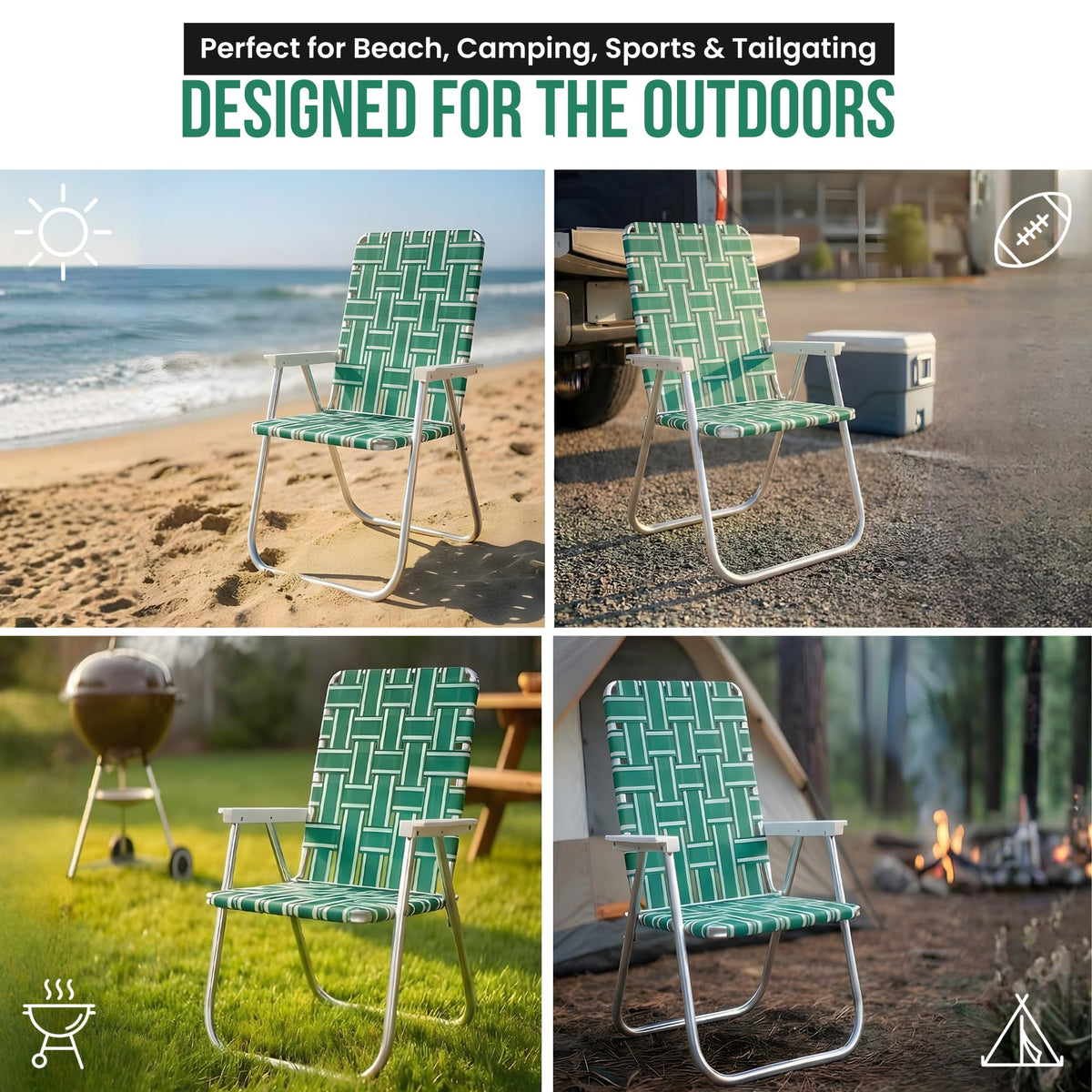Folding Aluminum Outdoor Patio Lawn Chair W313252