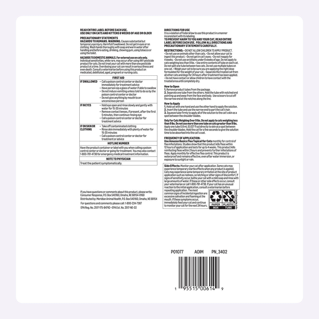 Topical Flea Treatment and Prevention for Large Cats, 6 Count B9776